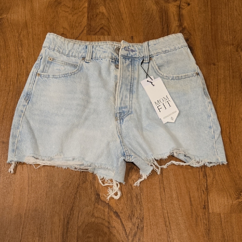 Stradivarius Light Blue Mom Fit Jean Shorts NWT Size 6